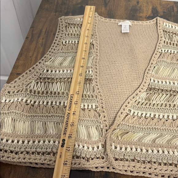 Chicos beige cream crochet detailed vest - Picture 11 of 12